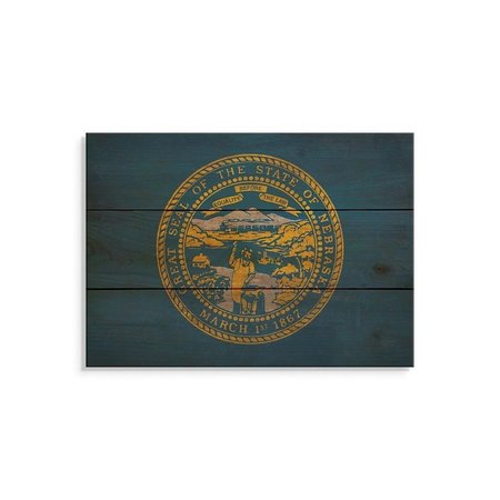 WILE E. WOOD 15 x 11 in. Nebraska State Flag Wood Art FLNE-1511
